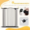 Extra Tall Dog Gate with Door, Pressure Fit, Auto Close, Double Locking for Doorways Hallways Stairs, 29"-32", Black