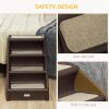 4-Level Portable Pet Stairs, Foldable Dog Ramp, Lightweight Cat Steps, with Nonslip Soft Mats, for High Bed, Sofa, Up to 44 lbs, Dark Brown