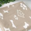 Blancho [Puppy Paws & Bones & Kennels] Soft Coral Fleece Throw Blanket (59 by 74.8 inches)