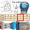 Knitted Pet Socks Paw Protection – Blue Bear Design (4-Pack)