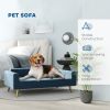 Modern Pet Bed, Cat or Dog Sofa, Velvety Dog Couch for Small to Medium Dogs, Dark Blue