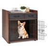 Dog Crate End Table with 2 Fabric Drawers – Indoor Dog Cage