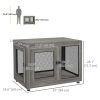 Pet Crate End Table with Water-Resistant Cushion for Large & Medium Dogs