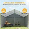 Galvanized Steel Outdoor Dog Kennel 13.1x7.5x4.9 with Waterproof UV Resistant Cover for Large Dogs