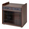 Dog Crate End Table with 2 Fabric Drawers – Indoor Dog Cage