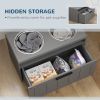 Elevated Pet Feeder for Large Breeds – Dual Stainless Bowls + Storage Drawer & Slow Feeder Mat