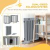 80" Extra Wide Freestanding Pet Gate with Support Feet, Light Grey