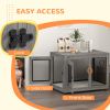 Pet Crate End Table with Water-Resistant Cushion for Large & Medium Dogs