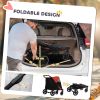 Large/Medium Dog Stroller with Universal Front Wheels – Foldable, Shock Absorbing (Red)