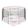 30inch 8-Panel Octagon Pet Exercise Playpen Crate Foldable Dog Cage Pen Puppy Kennel, Black