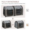 39" Travel Pet Carrier, Portable Soft-Sided Cat Carrier with Divider, Two Compartments, Cushions, & Storage Bag, Grey