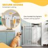 30"-41" Extra Wide Walk Through Dog Gate w/ Cat Door, 3-Inch & 5.5-Inch Extension Kits, 42" High