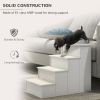 Dog Steps Pet Stairs for Bed Cat Ladder for Couch with Non-Slip Carpet, 15.7" x 23.2" x 21.3", White