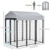 Outdoor Dog Kennel with Waterproof UV-Resistant Cover, 6 x 4 x 6 ft