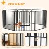 Dog Fence Outdoor 8 Panels 31.5" Height Steel Pet Exercise Pen Indoor, for Small and Medium Dogs