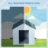 Plastic Dog House for Medium and Small Dogs, Water Resistant Puppy Shelter Indoor Outdoor with Door, Easy to Assemble, Blue