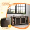 71" Modern Dog Kennel Furniture with Removable Divider – Walnut