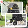 3-in-1 Pet Jogging Stroller for Small Dogs & Cats – Detachable Carrier, Gray