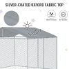 Backyard Dog Kennel Run with Roof and Mesh Sidewalls – 9.8×9.8×7.7 ft
