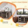 71" Modern Dog Kennel Furniture with Removable Divider – Walnut