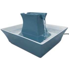 Drinkwell Pagoda Fountain – Blue Stoneware
