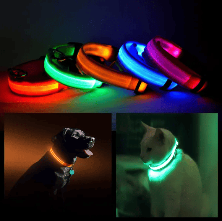 LED Light-Up Pet Safety Halo Collar for Dogs (Option: RED-SMALL)