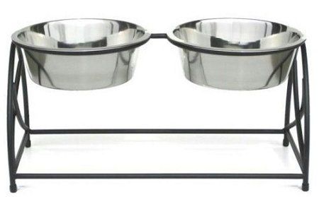 Butterfly Elevated Dog Feeding Station – Double Bowls (Option: Medium)