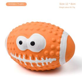 Squeaky Dog Toys; Natural Latex Rubber Dog Balls;  Soft ;  Bouncy & Durable for Small Medium Dogs Puppy Interactive Chew Sound Fetch Play (Color: Smiley Rugby)