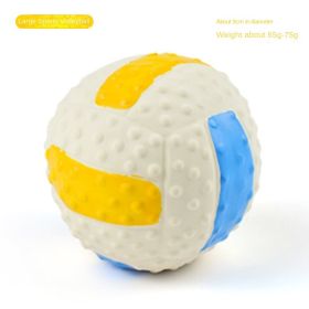 Squeaky Dog Toys; Natural Latex Rubber Dog Balls;  Soft ;  Bouncy & Durable for Small Medium Dogs Puppy Interactive Chew Sound Fetch Play (Color: Large Latex Volleyball)