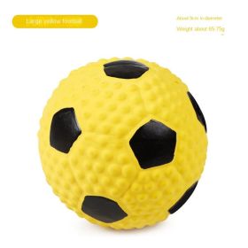 Squeaky Dog Toys; Natural Latex Rubber Dog Balls;  Soft ;  Bouncy & Durable for Small Medium Dogs Puppy Interactive Chew Sound Fetch Play (Color: Large yellow football)