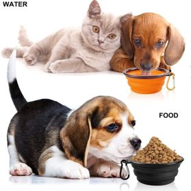 2PCS Folding Bowl Outdoor Portable Dog Bowl Drinking Bowl Dog Bowl Cat Bowl Pet accompanying Cup Dog Bowl (Color: (2pcs)Small buckle 350ml, size: orange)
