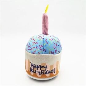 Dog plush toys; pets gnawing bones; sounding toys; teeth cleaning; fun birthday cakes; dog toys; dog gifts (Color: Cake)