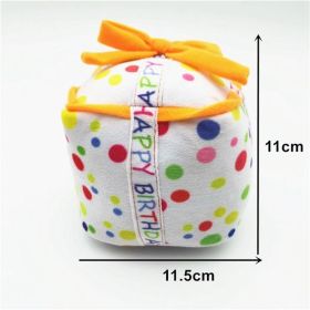 Dog plush toys; pets gnawing bones; sounding toys; teeth cleaning; fun birthday cakes; dog toys; dog gifts (Color: Gift box)