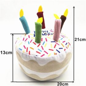 Dog plush toys; pets gnawing bones; sounding toys; teeth cleaning; fun birthday cakes; dog toys; dog gifts (Color: Big cake)