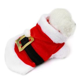 Santa Claus Dog Hoodie Christmas Outfit – Small & Medium Dog Winter Jacket (Color: Red, size: S)