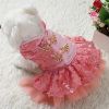 New Year Dog Dress – Festive Floral Pet Dress for Small & Medium Dogs
