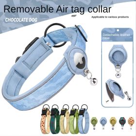 Cross-border new dog collar airtag locator anti-lost pet collar; Pet Collar with AirTag Case Holder (Color: Camouflage green collar set, size: Size S)