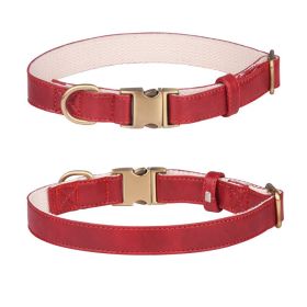 Leather dog collar; Leather Dog Collar Soft Padded Breathable Adjustable Tactical Pet Collar with Durable Metal Buckle for Small Medium Large Dogs (Color: Leather, size: M code)