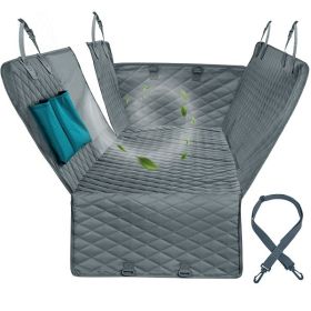 Dog Car Seat Cover Mattresses Waterproof Pet Transport Puppy Carrier Car Backseat Protector Mat Car Hammock For Small Large Dogs (Color: Gray, size: 143x152cm)
