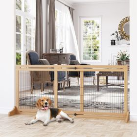 pet supplies gate (Color: Natural Wood)