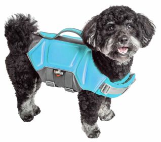 Helios Tidal Guard Reflective Dog Life Jacket Vest – Multi-Point Stitching (Color: Blue, size: small)