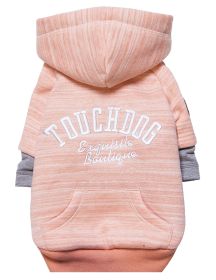Touchdog Hampton Beach Designer Cotton Dog Hoodie Sweater (Color: Pink, size: small)