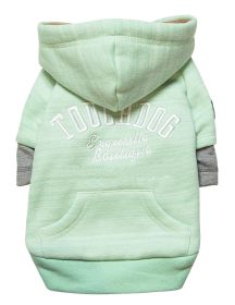 Touchdog Hampton Beach Designer Cotton Dog Hoodie Sweater (Color: Green, size: medium)