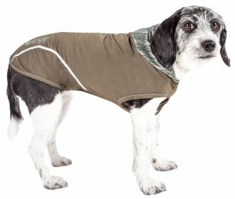 Pet Life Active Pull-Rover Premium 4-Way Stretch Two-Tone Performance Sleeveless Dog Hoodie Tank Top (Color: Green, size: large)