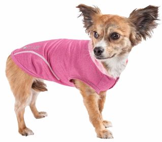 Pet Life Active Pull-Rover Premium 4-Way Stretch Two-Tone Performance Sleeveless Dog Hoodie Tank Top (Color: Pink, size: large)