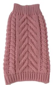 Swivel-Swirl Heavy Cable Knit Designer Dog Sweater (size: large)