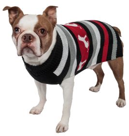 Striped Ribbed Turtleneck Dog Sweater (size: large)