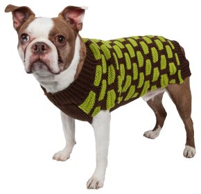 Fashion Weaved Heavy Knit Ribbed Turtleneck Dog Sweater (size: small)