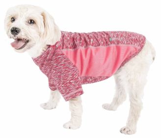 Pet Life Active Warf Speed Heathered Ultra Stretch Sport Performance Dog T-Shirt (Color: Pink, size: small)