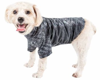 Pet Life Active Warf Speed Heathered Ultra Stretch Sport Performance Dog T-Shirt (Color: Black, size: large)